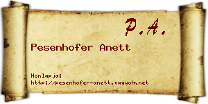 Pesenhofer Anett névjegykártya